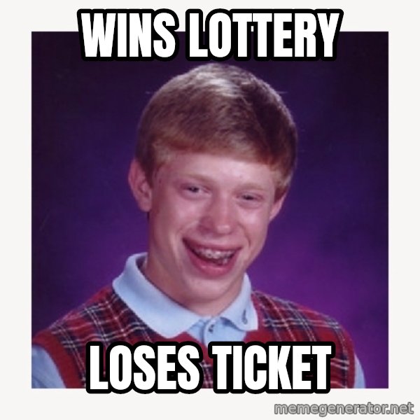 nerdy kid lolz meme: wins lottery / loses ticket