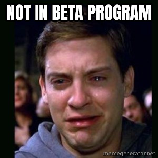crying peter parker meme: not in beta program