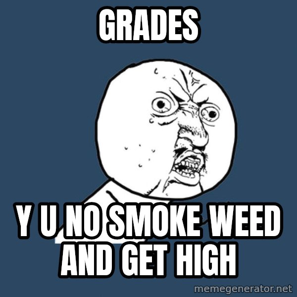 Y U No meme: Grades / y u no smoke weed and get high