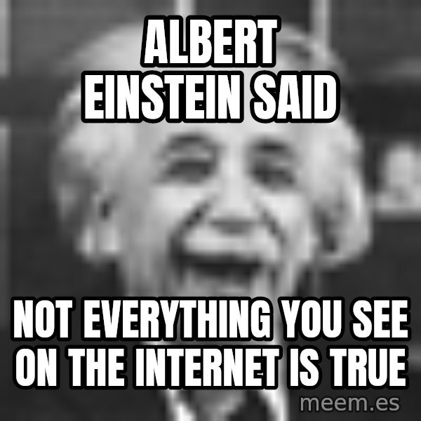 Einstein Laugh meme: Albert Einstein said / not everything you see on the internet is true