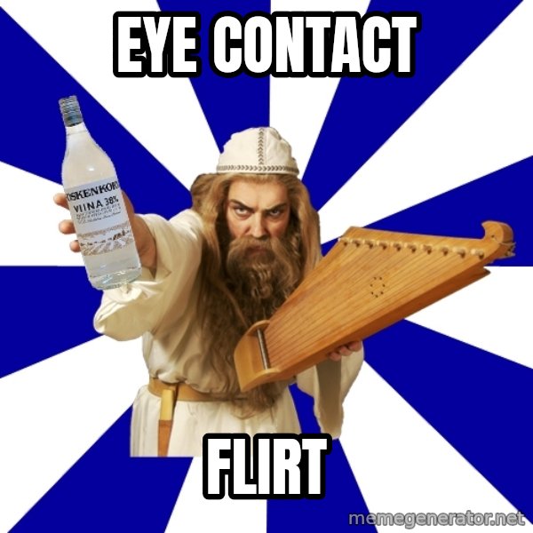FinnishProblems meme: Eye contact / flirt