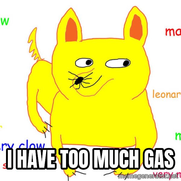 Forever Alone meme: i have too much gas