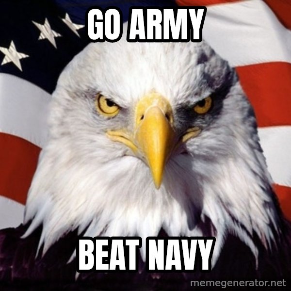 American Pride Eagle meme: GO ARMY / BEAT NAVY