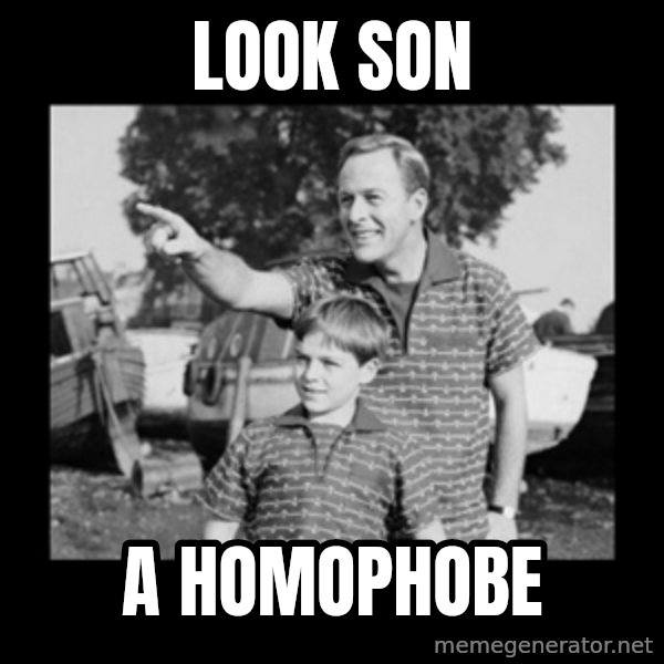 look son a faggot meme: Look son / a homophobe