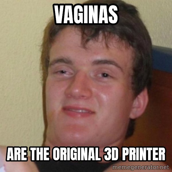 Stoner Stanley meme: vaginas / are the original 3D printer