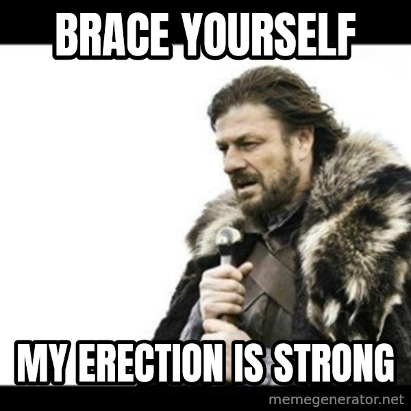 Winter is Coming meme: brace yourself / my erection is strong