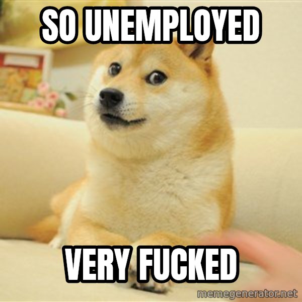 so doge meme: So Unemployed / Very fucked