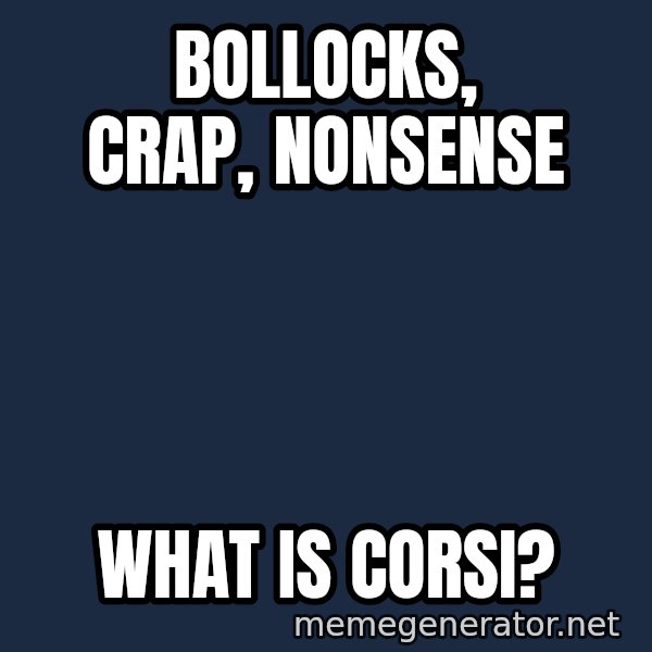 Jeopardy Answer meme: Bollocks, Crap, Nonsense / What is Corsi?