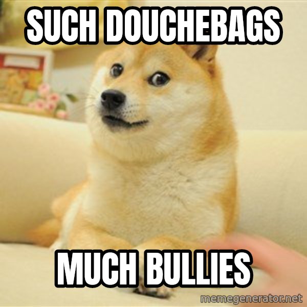so doge meme: Such douchebags / much bullies