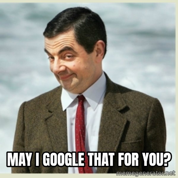 MR bean meme: May I google that for you?