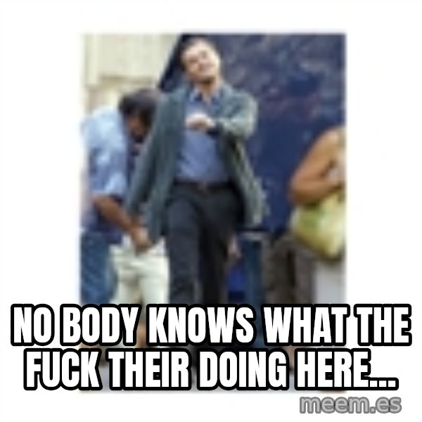 Leonardo DiCaprio Walking meme: No body knows what the fuck their doing here...