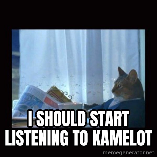 i should buy a boat cat meme: I should start listening to Kamelot