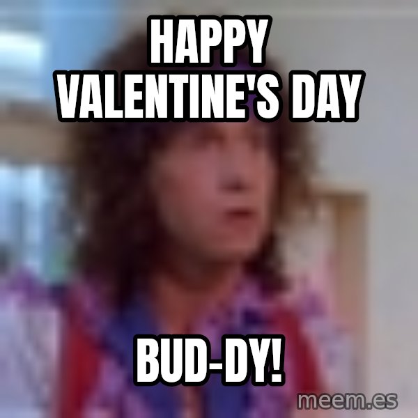 Pauly Shore meme: Happy Valentine's day / bud-dy!