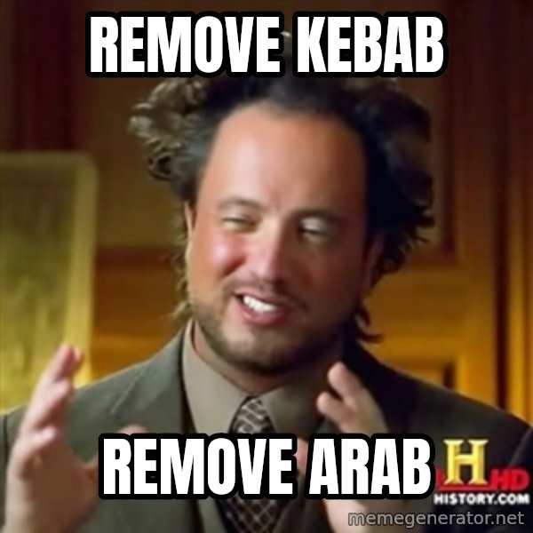Ancient Aliens meme: remove kebab / remove arab