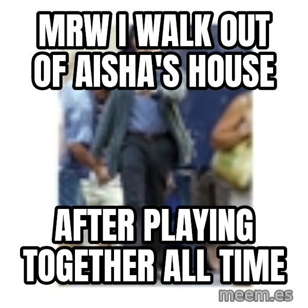 Leonardo DiCaprio Walking meme: mrw i walk out of aisha's house / after playing together all time