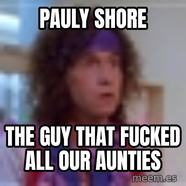 Pauly Shore meme: pauly shore / the guy that fucked all our aunties