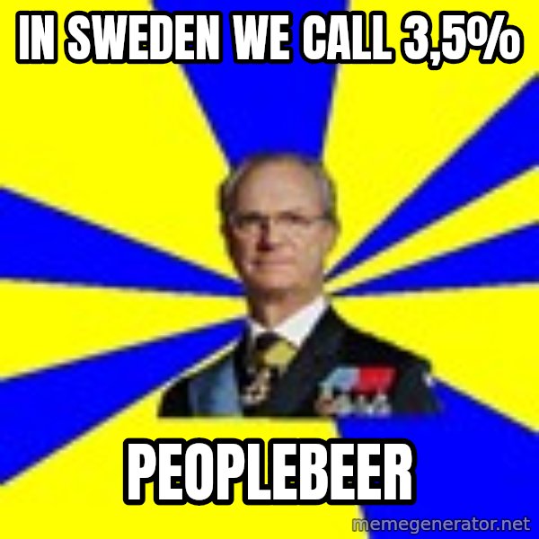 King of Sweden meme: In sweden we call 3,5% / peoplebeer