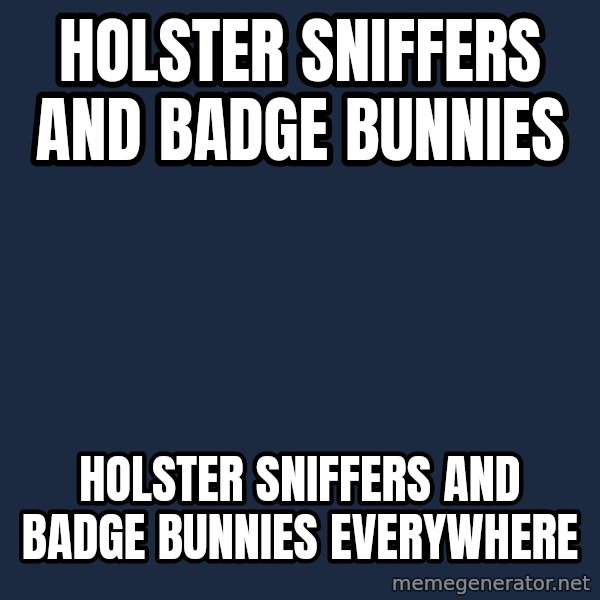X, X Everywhere  meme: Holster sniffers and badge bunnies / Holster sniffers and badge bunnies everywhere