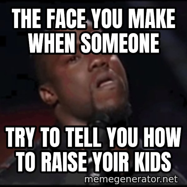 kevin hart playoffs meme: The face you make when someone / try to tell you how to raise yoir kids