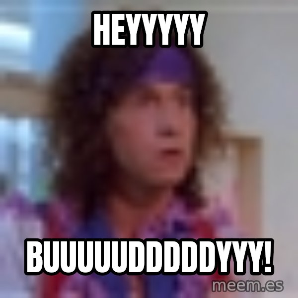 Pauly Shore meme: HEYYYYY / Buuuuudddddyyy!