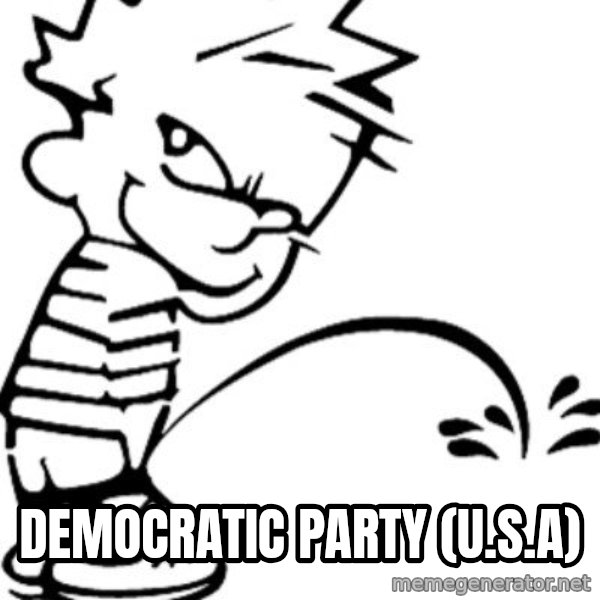 calvin peeing meme: Democratic Party (U.S.a)