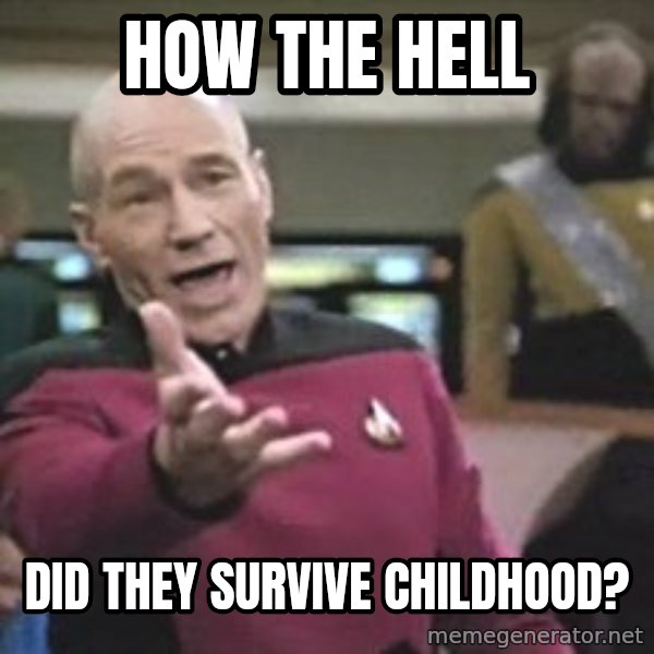Captain Picard meme: how the hell / did they survive childhood?