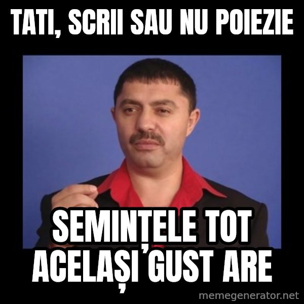 Manelistul Nicolae Guta meme: tati, scrii sau nu poiezie / semințele tot același gust are