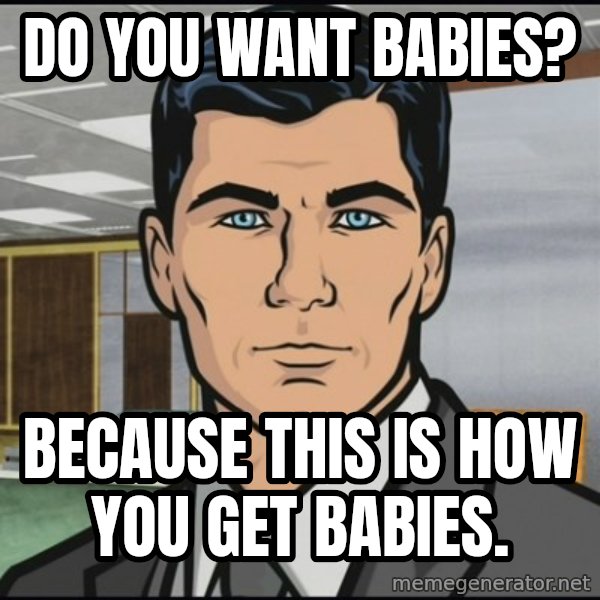 Archer meme: Do you want babies? / Because this is how you get babies.