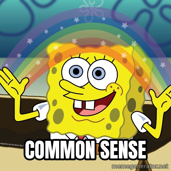 spongebob rainbow meme: COMMON SENSE