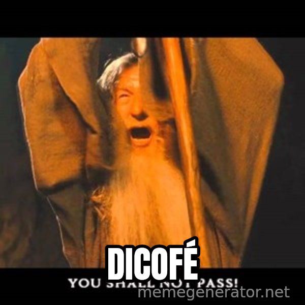 You Shall Not Pass Gandalf With Bottom Text meme: dicofé