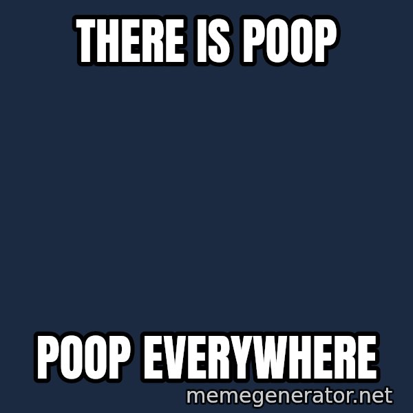 The Sound Of Music meme: there is poop / poop everywhere