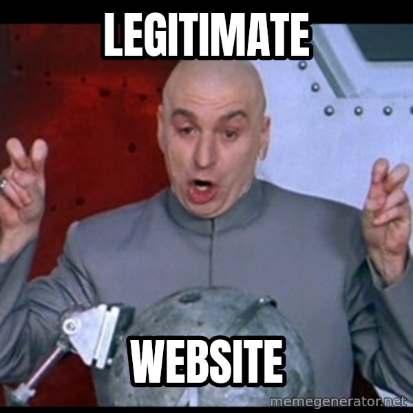 Dr. Evil Air Quotes meme: Legitimate / Website