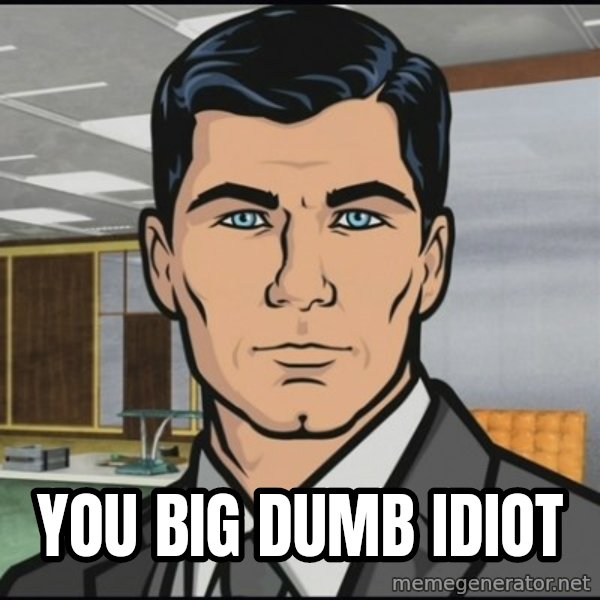 Archer meme: You big dumb idiot