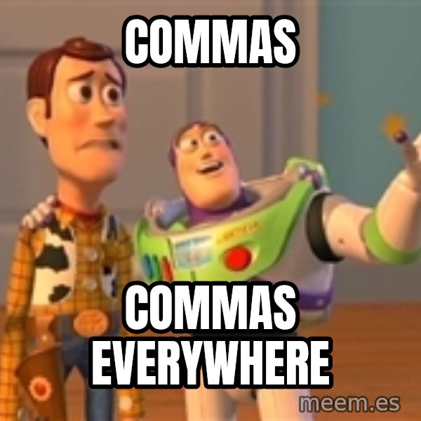 Toy Story Meme meme: Commas / Commas everywhere