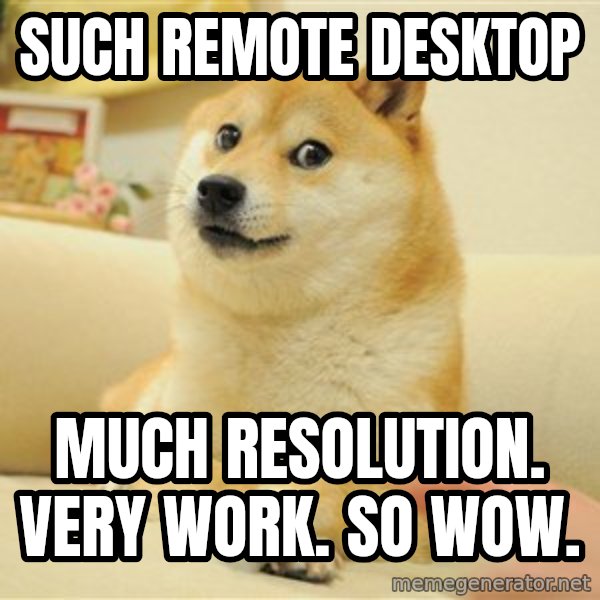 so doge meme: such remote desktop / much resolution. VERY WORK. SO wow.