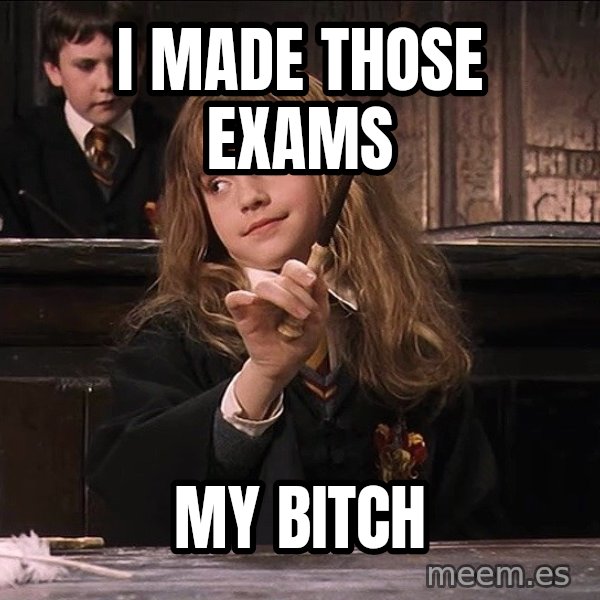 Hermione Leviosa meme: I made those exams / My bitch