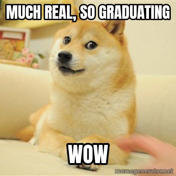so doge meme: much real, so graduating / wow