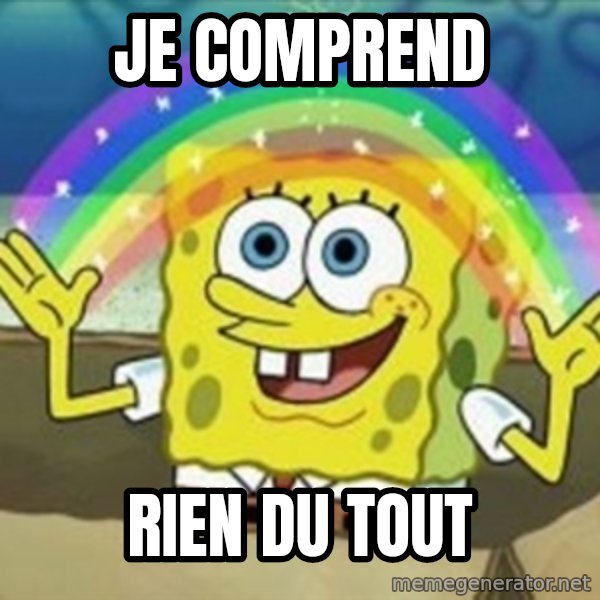 Spongebob meme: JE COMPREND / RIEN DU TOUT