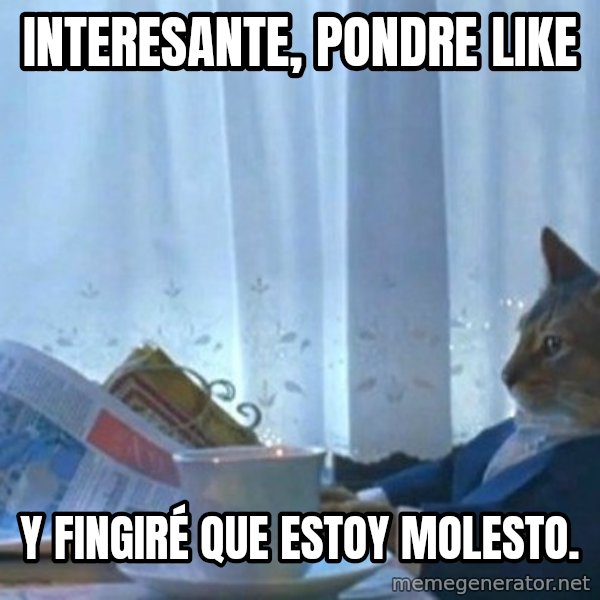 newspaper cat realization meme: Interesante, pondre like / y FINGIRÉ que estoy molesto.
