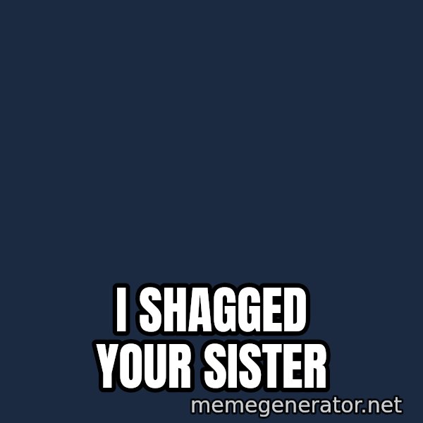 David Hasselhoff Has A Secret For You meme: I shagged your sister