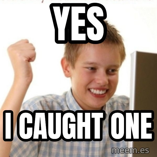 Internet Kid Troll meme: yes / I caught one