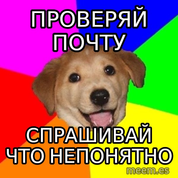 Advice Dog meme: проверяй почту / спрашивай что непонятно