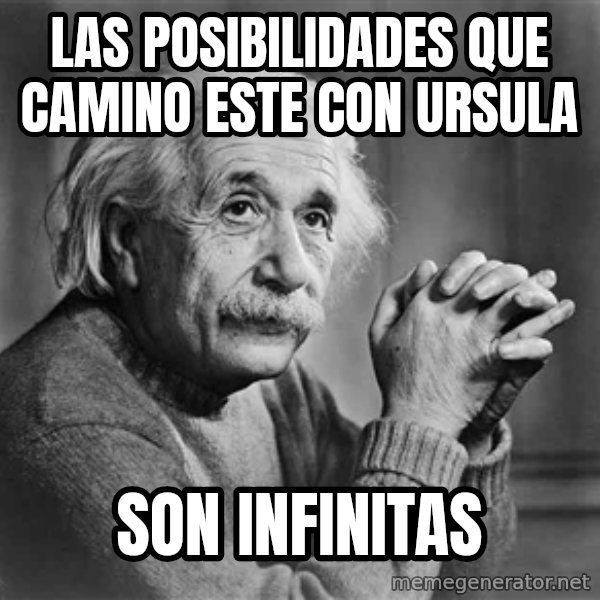 Albert Einstein meme: Las posibilidades que camino este con ursula / son infinitas