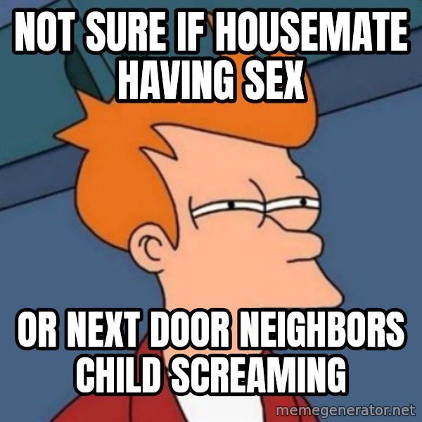 Not sure if troll meme: NOT SURE IF HOUSEMATE HAVING SEX / OR NEXT DOOR NEIGHBORS CHILD SCREAMING