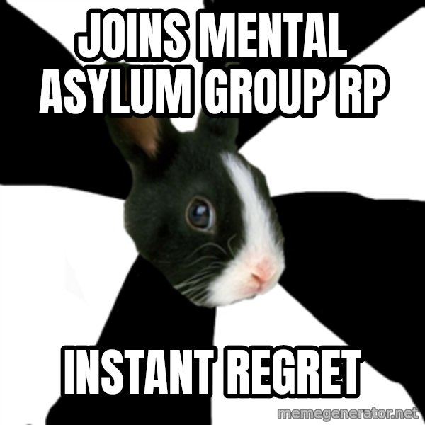 Roleplaying Rabbit meme: joins mental asylum group rp / instant regret