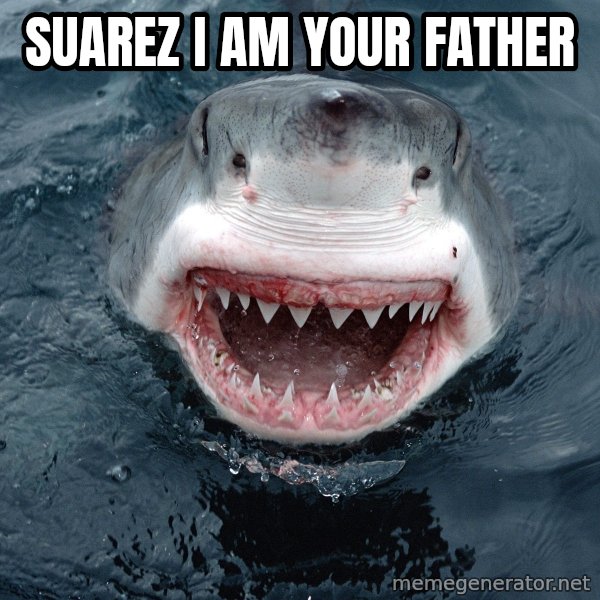 Insanity Shark meme: suareZ i am your father