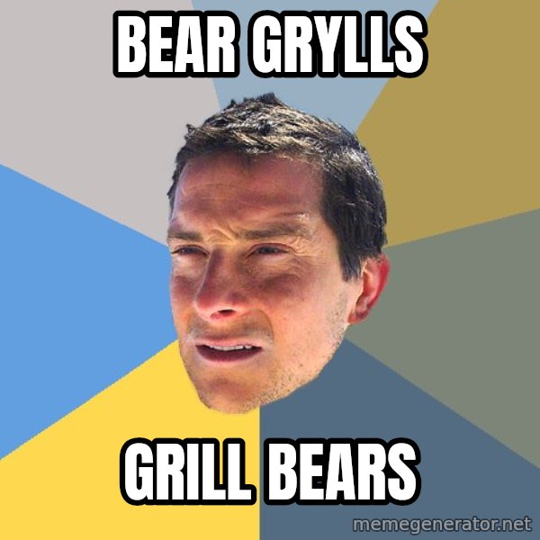 Bear Grylls meme: Bear grylls / grill bears
