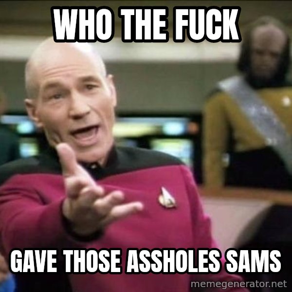 Why the fuck meme: Who the fuck / Gave those assholes SAMs
