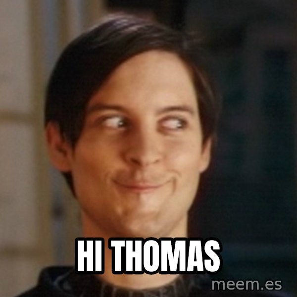 Toby Maguire Troll Face meme: hi thomas