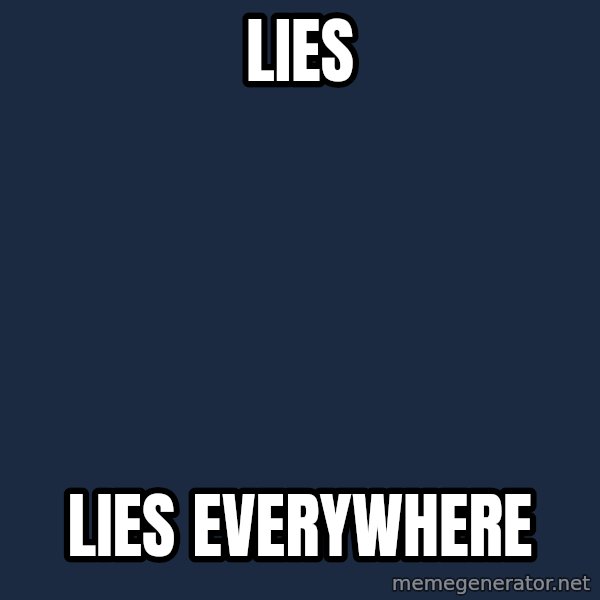 X, X Everywhere  meme: LIES / LIES EVERYWHERE